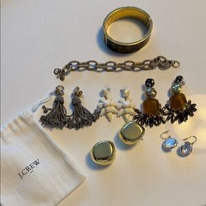 J. Crew Gold and White Earring Collection